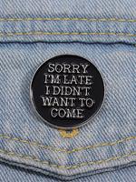 Round Slogan Pattern Brooch, Fashion Jewelry Accessories for Men & Women for Party, Daily Clothing Decor, Trendy All-match & ...
