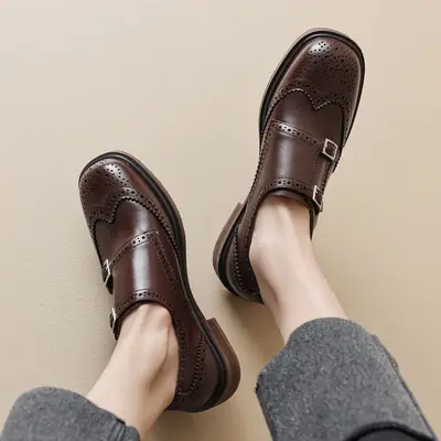 CHIKO Dakayla Square Toe Block Heels Oxfords Shoes