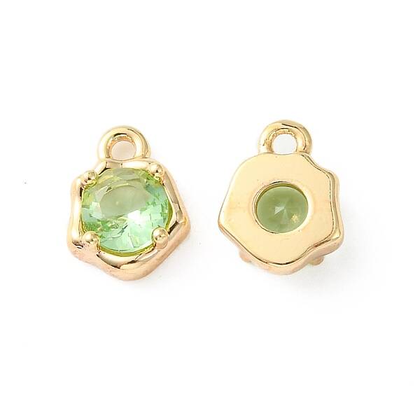 Brass Micro Pave Cubic Zirconia Charms