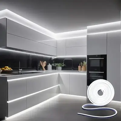 LED Neon Light Strip, 1 Count USB Powered LED Neon Light Strip, Self-adhesive LED Light Strip, Decorative Light for Home, Par...