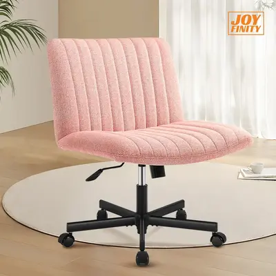 JOYFINITY Criss Cross Chair,Plus Size Armless Swivel Home Office Chair,Sit Cross-legged Wide,Adjustable Height Chair,Indoor F...