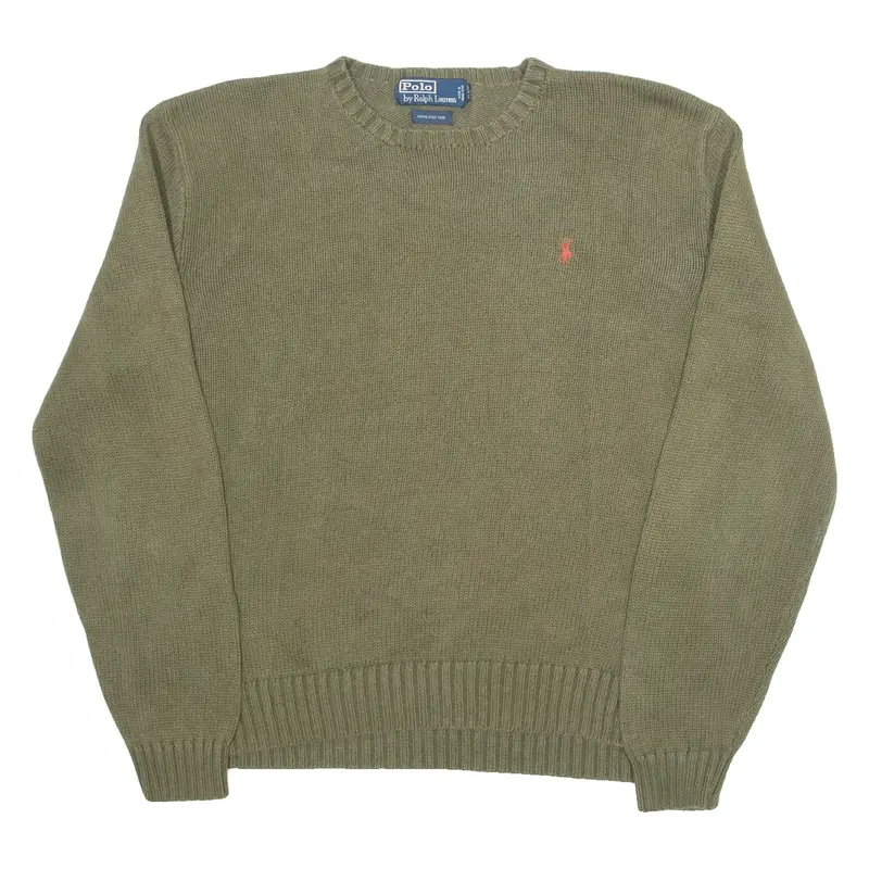 POLO RALPH LAUREN Boys Jumper Green Tight Knit L