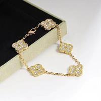 Luxury Minimalist Diamond-Encrusted Four-Leaf Clover Necklace bracelet message seller Elegant Jewelry Set Marquisediamond