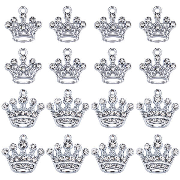 40Pcs 2 Style Zinc Alloy with Crystal Rhinestone Pendants