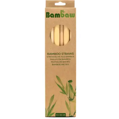 Bambaw Box of Bamboo Straws 12x 22 cm (12 pieces)