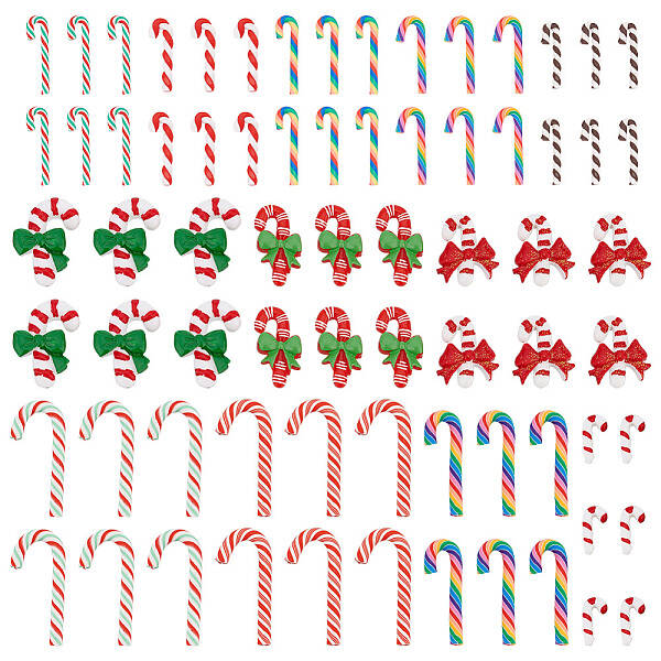 72Pcs 12 Styles Christmas Theme Opaque Resin Cabochons