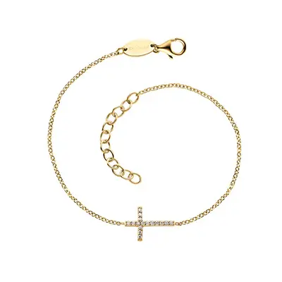 Engelsrufer Fashion golden bracelet with cross ERB-LILCROS-ZIG