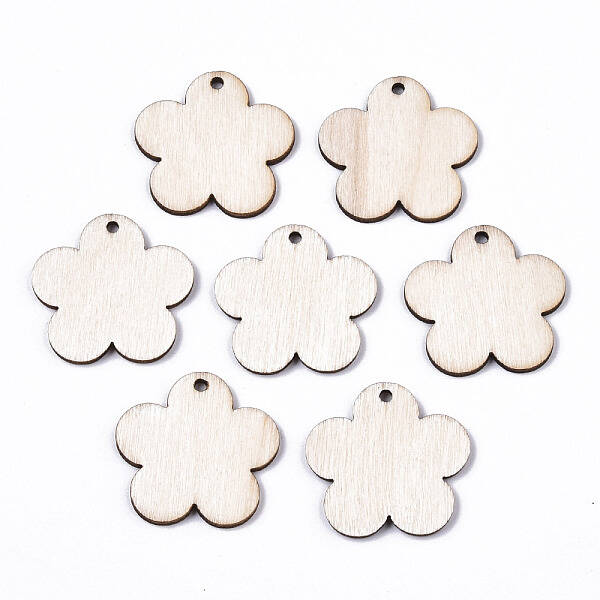 Unfinished Natural Poplar Wood Pendants