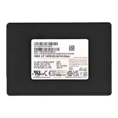 MZ7L37T6HBLA-00A07 Samsung Enterprise PM893 Series 7.68TB Triple-Level Cell  SATA 6GB/s V-NAND 7mm 2.5-inch Solid State Drive