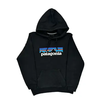 Patagonia Logo Patagonia Spellout Hoodie - Small Black Cotton Blend