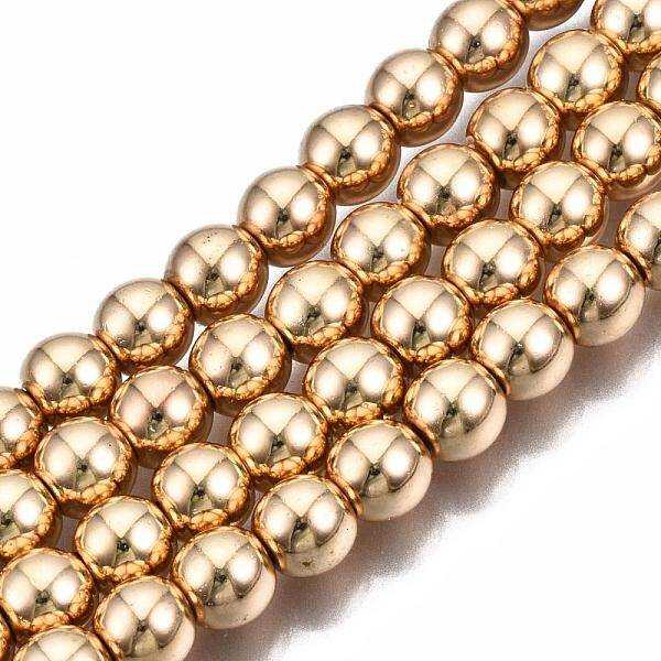 Electroplate Non-magnetic Synthetic Hematite Bead Strands