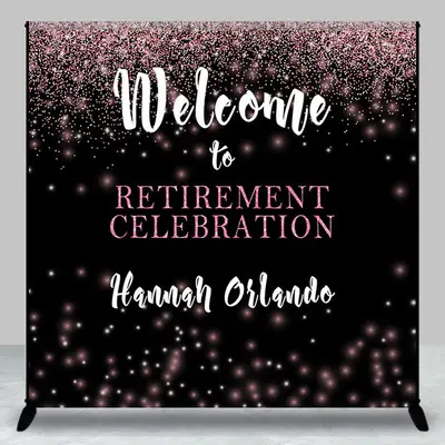 Custom Black Bokeh Retirement Celebration Backdrop - Aperturee