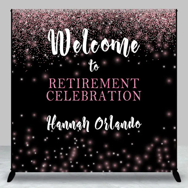 Custom Black Bokeh Retirement Celebration Backdrop - Aperturee