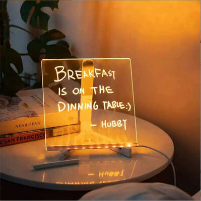 DIY Note Board LED Night Light Creative Message Board Lamp With 7Pens USB  Desk Note Painting Lamp