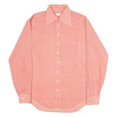 Mens Shirt Red Gingham Long Sleeve L