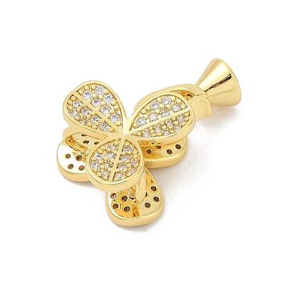 Brass Micro Pave Clear Cubic Zirconia Fold Over Clasps