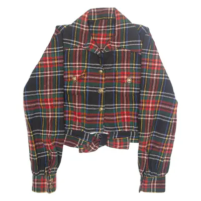Cropped Womens Lumberjack Jacket Red Plaid M