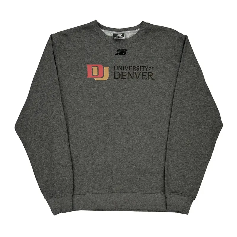 University Of Denver New Balance College Sweatshirt - Large Grey Cotton Blend