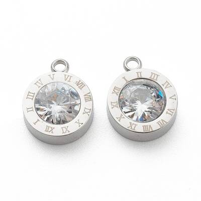 304 Stainless Steel Rhinestone Charms