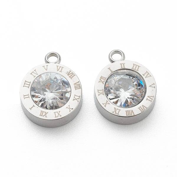 304 Stainless Steel Rhinestone Charms