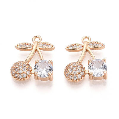 Brass Micro Pave Cubic Zirconia Pendants