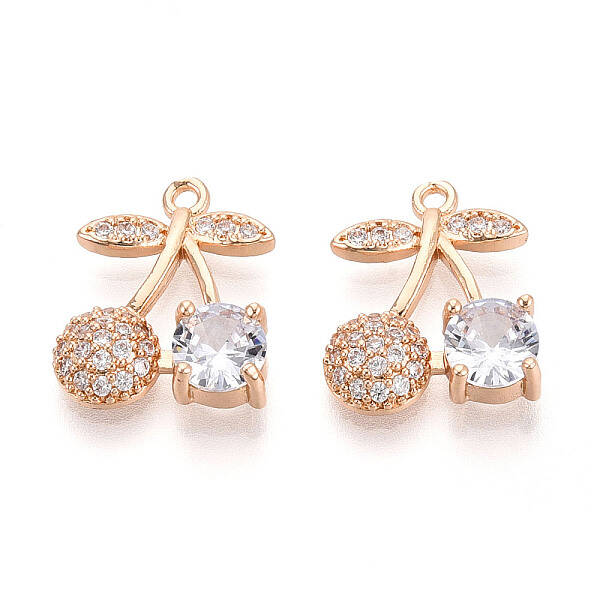 Brass Micro Pave Cubic Zirconia Pendants