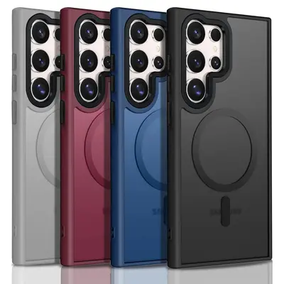 Protective Case for Samsung Galaxy S25 Ultra S25 Edge S24 S24FE S23 S22 Ultra Plus Compatible with MagSafe, Translucent Matte...