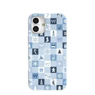 Powder Blue Winter Quilt iPhone 16 Plus Case