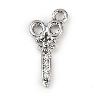 Brass Micro Pave Clear Cubic Zirconia Pendants