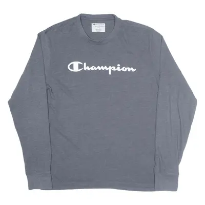 CHAMPION T-Shirt Grey Long Sleeve Mens L