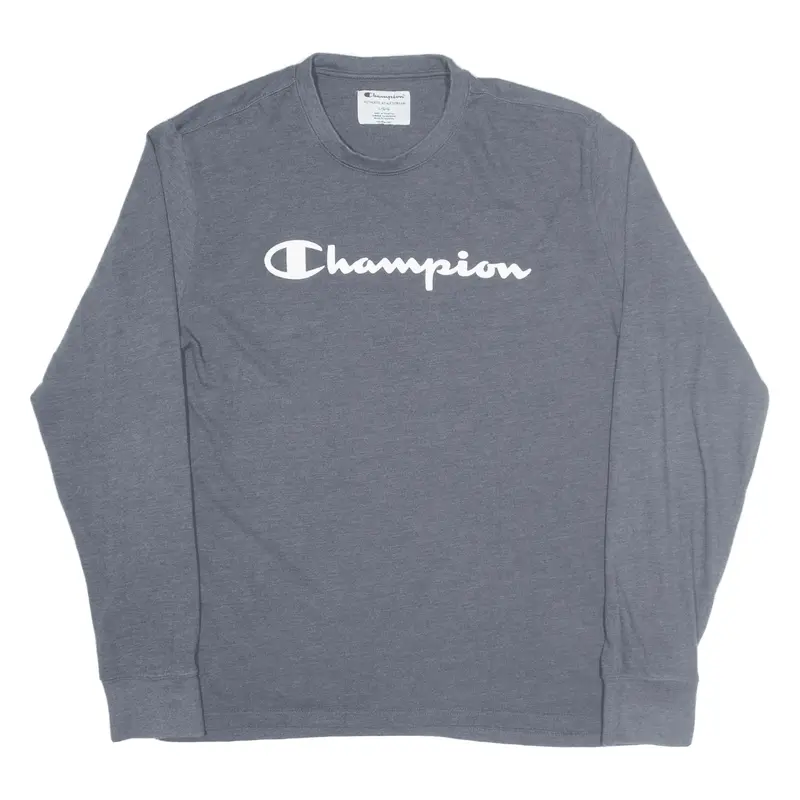 CHAMPION T-Shirt Grey Long Sleeve Mens L
