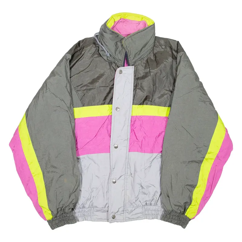 Mens Shell Jacket Grey Nylon Colourblock M