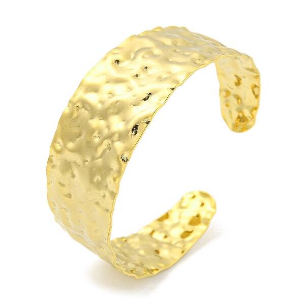 Ion Plating(IP) 304 Stainless Steel Textured Open Cuff Bangles for Women