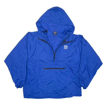 PORT AUTHORITY Customised 1/4 Zip Pullover Jacket Blue Nylon Mens XL