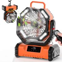 Portable Camping Fan Rechargeable,to up 138 Hrs Runtime Battery Operated Tent Fans with LED Lantern,5 Wind Speeds,4 Timer Mod...