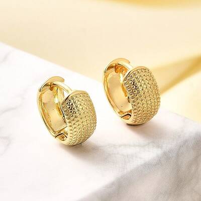 Rack Plating Ring Brass Hoop Earrings for Women