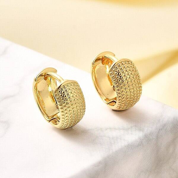Rack Plating Ring Brass Hoop Earrings for Women
