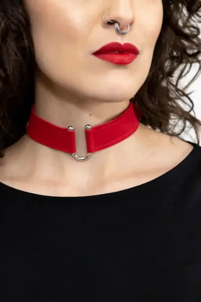 Red Suede Choker | Size: S
