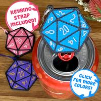 D20 Soda Can Tab Opener with Keychain strap - Unique Accessibility Gamer Dice Present Gift for sore hands, arthritis, geek cu...