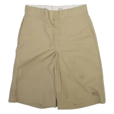 DICKIES Mens Casual Shorts Beige Relaxed Striped M W32
