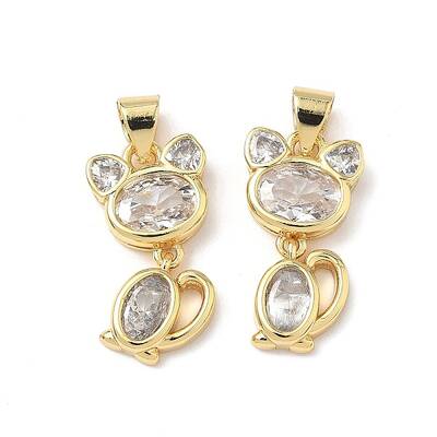 Brass Micro Pave Cubic Zirconia Pendants