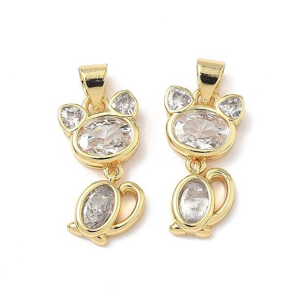 Brass Micro Pave Cubic Zirconia Pendants