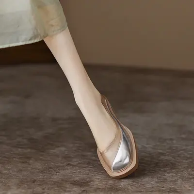 CHIKO Iragarzte Square Toe Block Heels Pumps Shoes