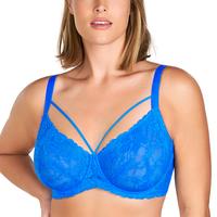 HSIA Pretty In Petals Sexy Lace Comfortable Soft Mesh Wings Non-Padded Comfort Adjustable Straps Unlined Strappy Underwire Wo...