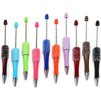 【A1】Qty 5 sugar pen/ Hand painted bead rubber scrub acrylic round bead handmade pendant beaded