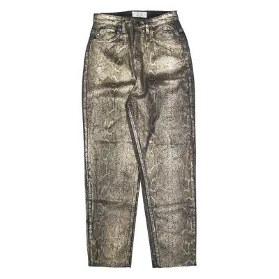 FREE PEOPLE Snakeskin Design Womens Trousers Black Regular Straight W27 L28