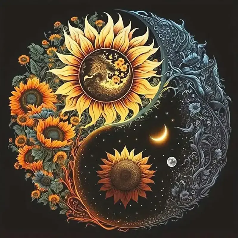 Aesthetic 5D Sunflower Pattern Diamond Arts Colorful Painting Kit for Beginners, Colorful Arts Painting Kits without Frame,...