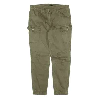 CHICOREE Cargo Trousers Green Regular Tapered Womens W33 L28