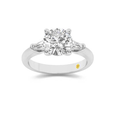 Ignite Three Stone Round Lab Grown Diamond Engagement Ring | 18K White Gold 4 CT. TW.