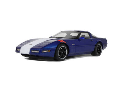 1996 Chevrolet Corvette C4 Grand Sport Blue Metallic with White Stripe 1/18 Model Car by GT Spirit